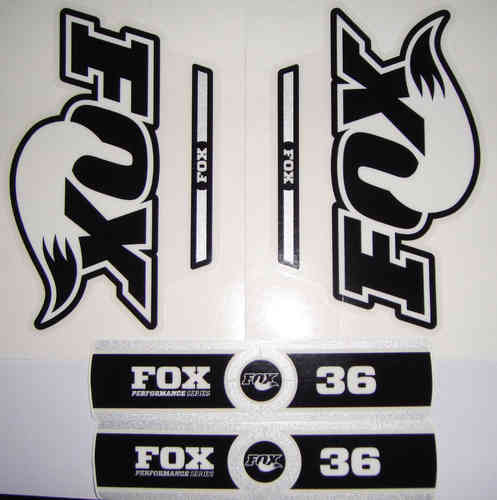FOX Decal 2014 36 B/W Logo Performance Series Stickers