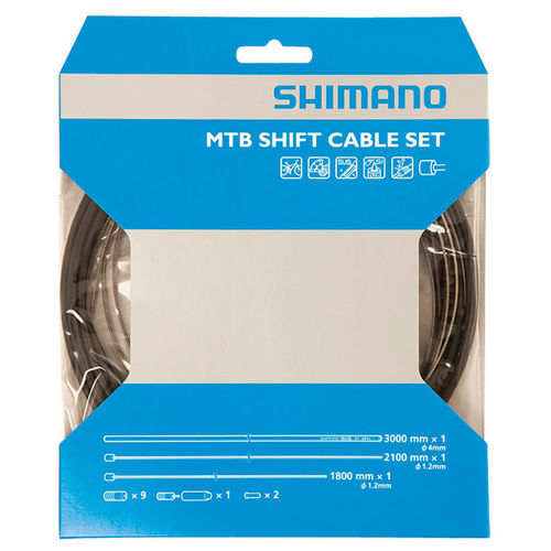 Shimano MTB Gear Cable Set With Stainless Steel Inner Wire Black