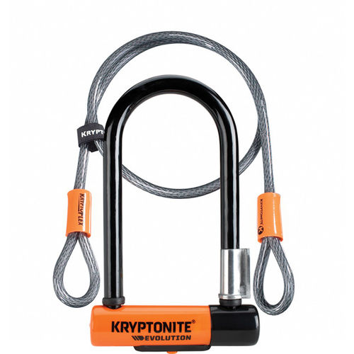 Kryptonite Evolution Mini 7 Lock With 4 Foot Kryptoflex Cable With FlexFrame Bracket
