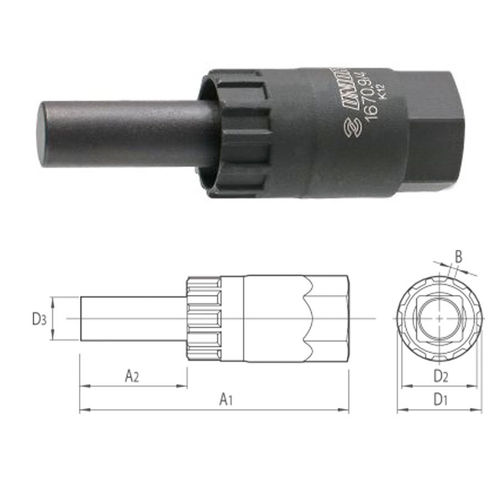 Unior Cassette Lockring Tool with 12mm Guide Pin - 1670.9/4