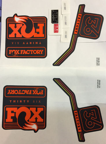 Fox Fork 2016 36 Factory Series Orange Logo Decals Stickers