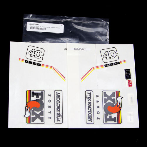 FOX Decal Kit: 2016, 40, Factory Series, Black/Multi Logo