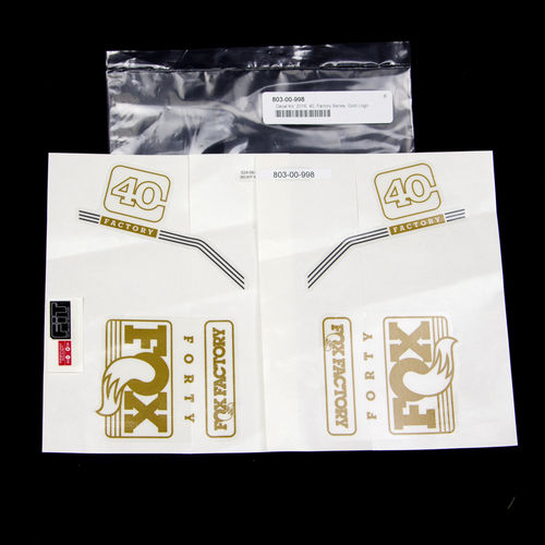 FOX Decal Kit: 2016, 40, Factory Series, Gold Logo