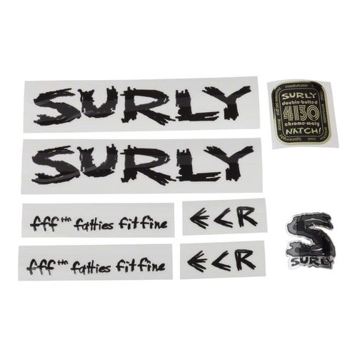 Surly Frame Decal Kit, ECR - Complete inc. Headtube Badge