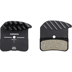 Shimano H03A disc brake pads, alloy backed with cooling fins, resin