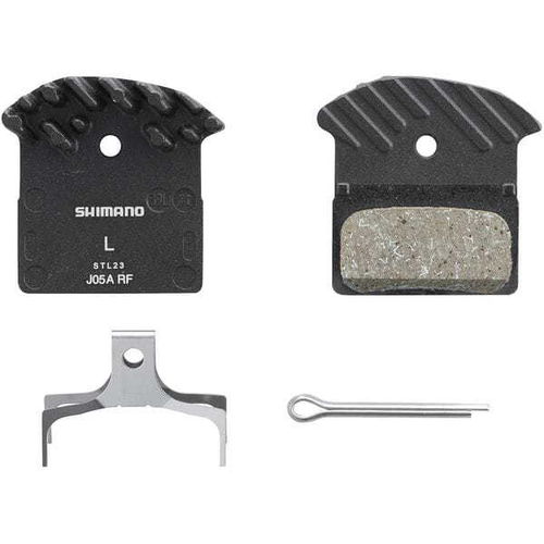 Shimano J05A-RF disc pads and spring, alloy backed with cooling fins